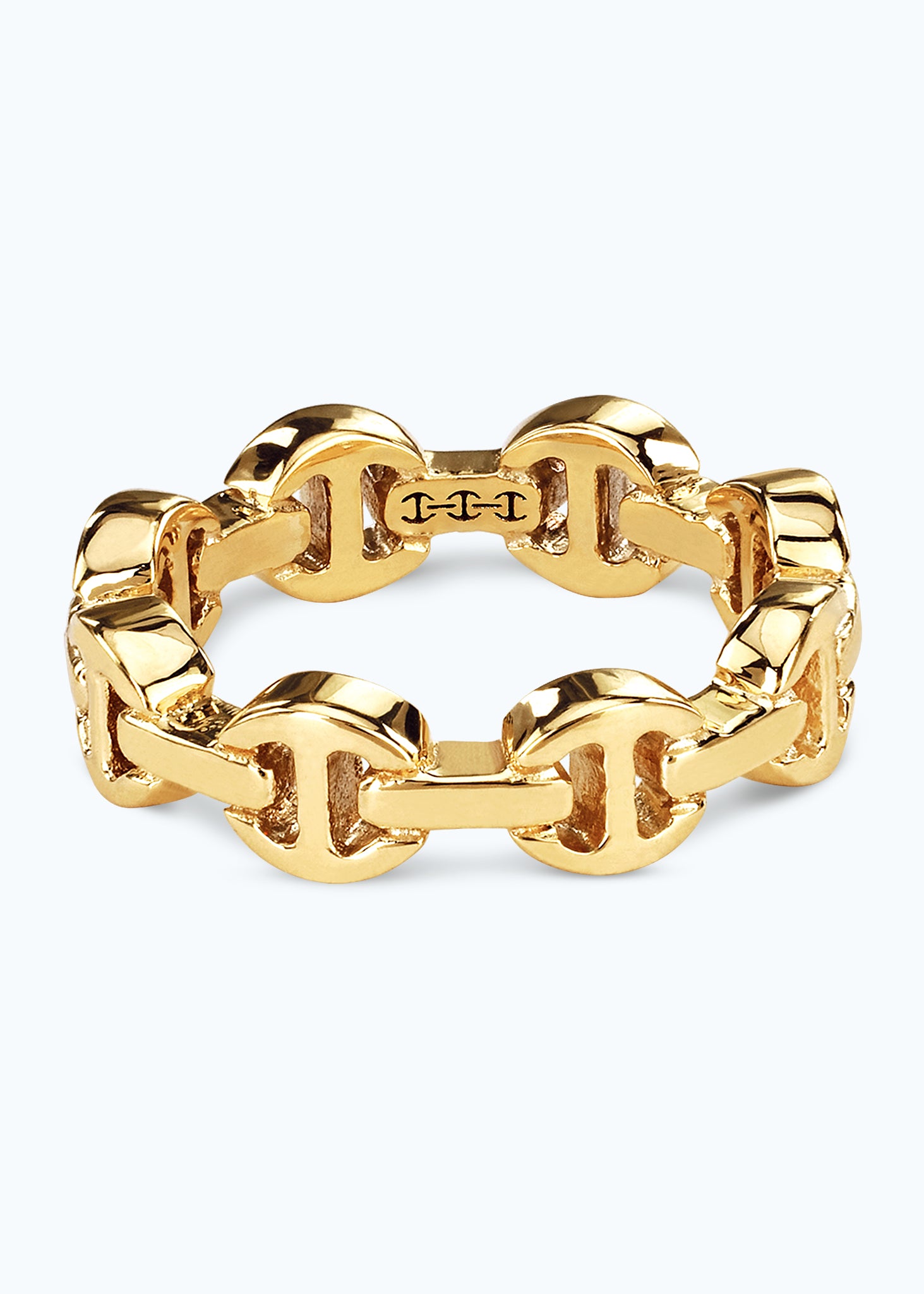 18k Yellow Gold Dame Tri Link Ring