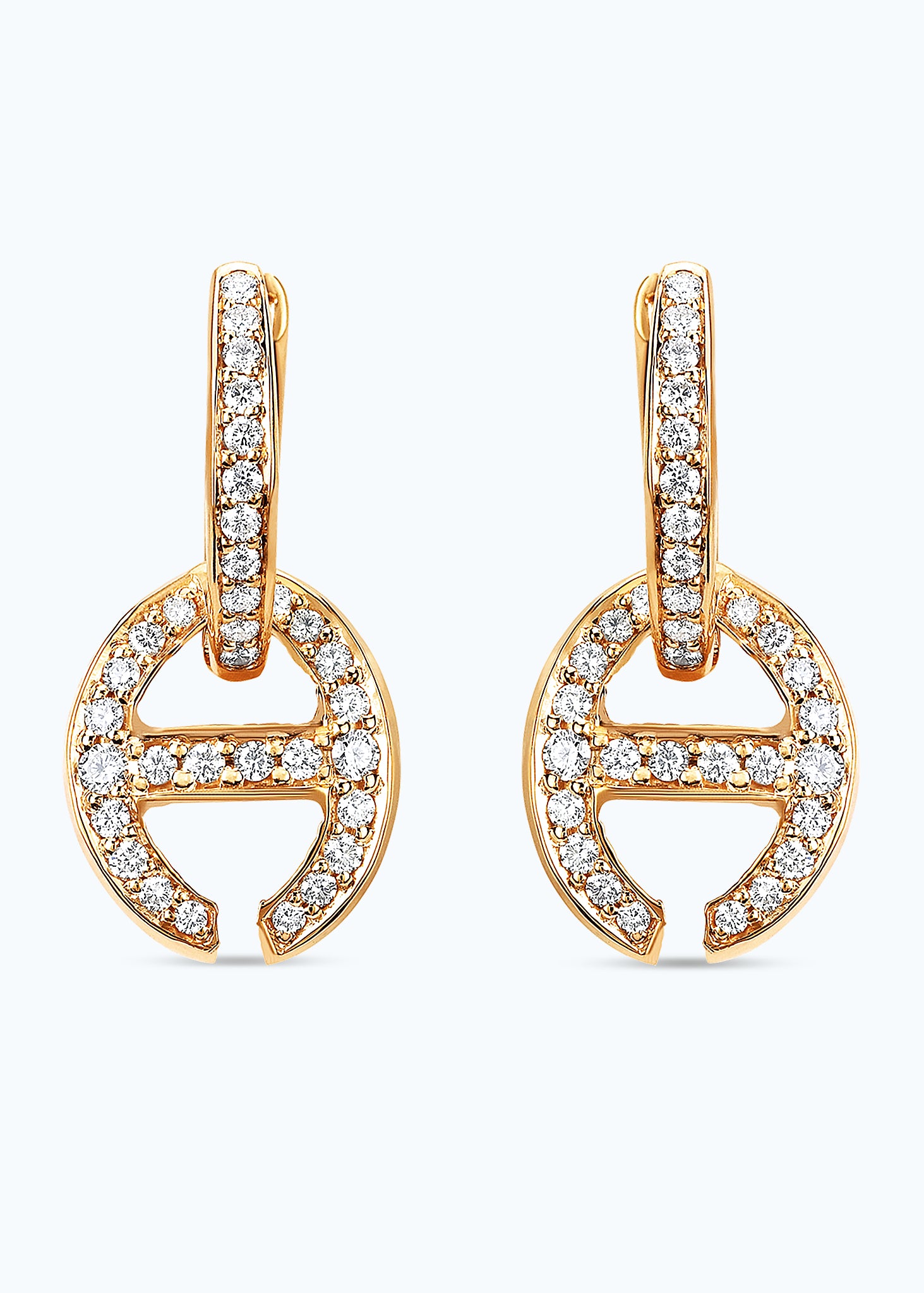18k Yellow Gold Klaasp Earrings with Diamonds