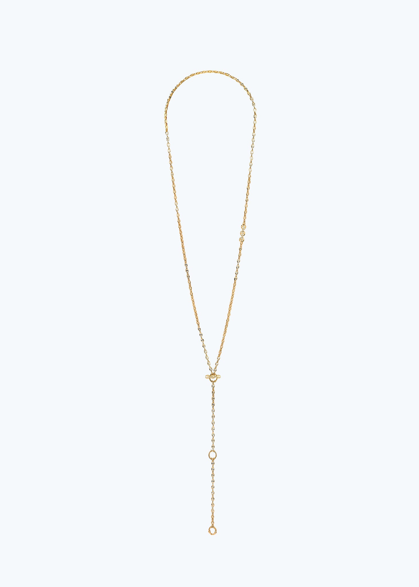 18k 3mm Open Link Necklace in Yellow Gold